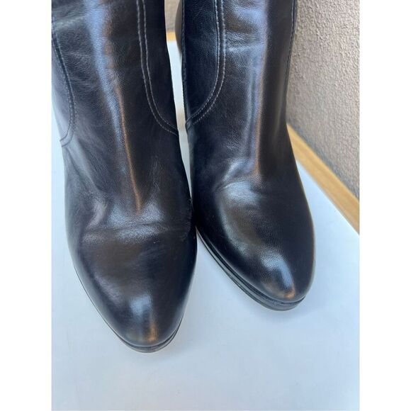 ZOCAL VERO CUOIO Heeled Boots Black Leather Knee High Womens Size 37 (US 7) - Picture 3 of 12